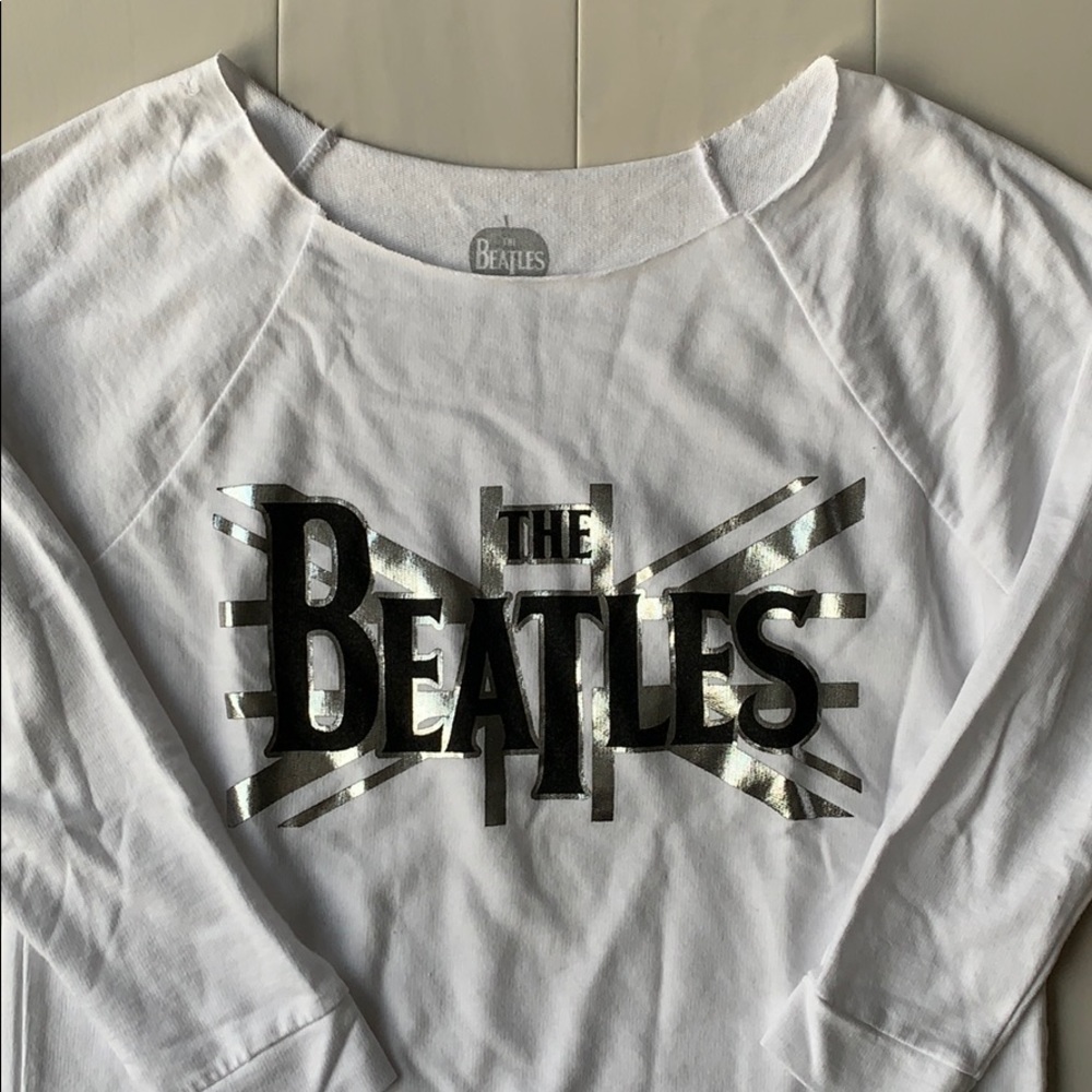 {The Beatles} - Scoop Neck Logo Sweatshirt - Picture 2 of 7